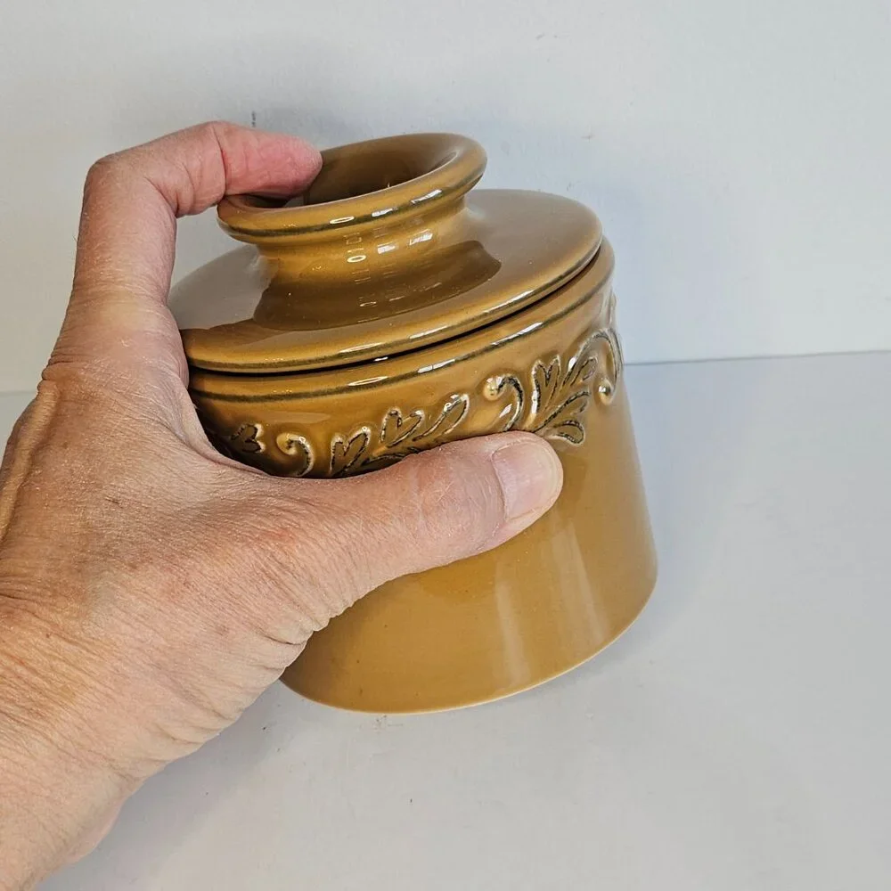 Butter Bell 2pc Crock Sienna Brown by L. TREMAIN 2013 Keeper Dish